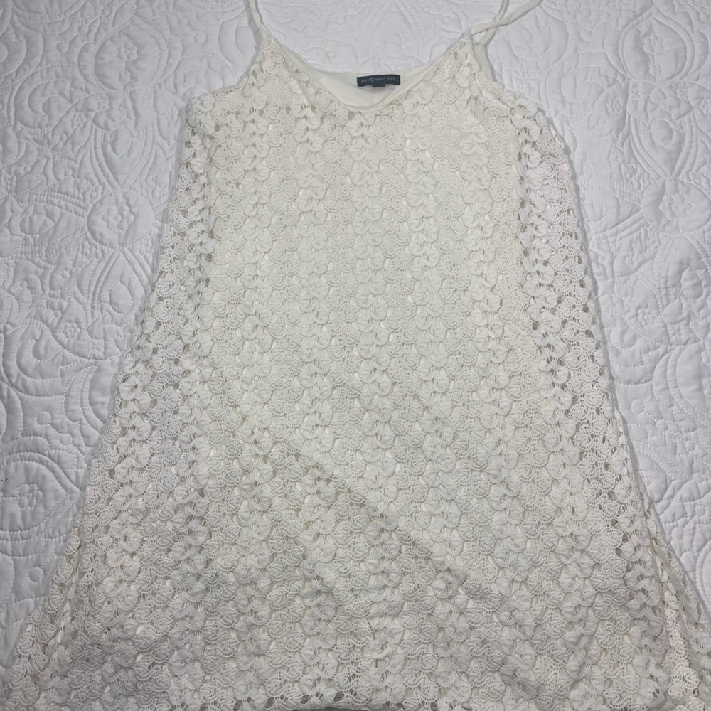 MMMMMM Top Women's Small White Sleeveless Double Layered Pre-Owned EUC